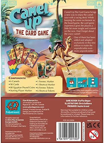 Игра на карти Camel Up | Завладяващ раса | Стратегия на залагане | Забавна Семейна игра за деца и възрастни | на Възраст 8 + | 2-6 играчи | Средно време на игра 30-45 минути | Напр