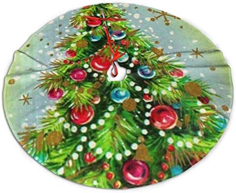 LVeShop Своеобразна Коледно Дърво Пола За Коледно Луксозна Кръгла Подложка За вътрешна и Външна Употреба Селски Празнични Украси