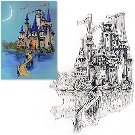 На фона на замъка на Хелоуин, Прозрачни Печати за направата на Картички и украси за Албума, Приказен Замък в Планината, Прозрачни