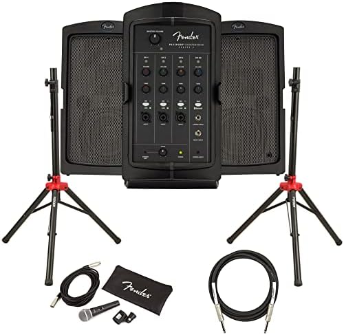 Комплект за преносима система Fender Паспорт Conference S2 с микрофон, Компактни подкрепа за високоговорители, XLR-кабел и кабел