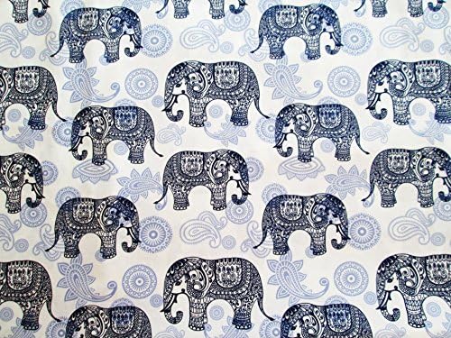 Плат GISEBAL Elephant - Първокласни щампи под формата на розов слон за развъдник The Yard на бяло платно с ширина 36 36 инча (1