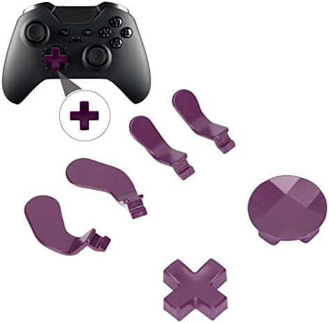 D-образна облицовки и метални палети за Xbox One Elite Series 2 Модел 1797 Сменяеми Аксесоари за контролер Неръждаема Стомана (лилаво)