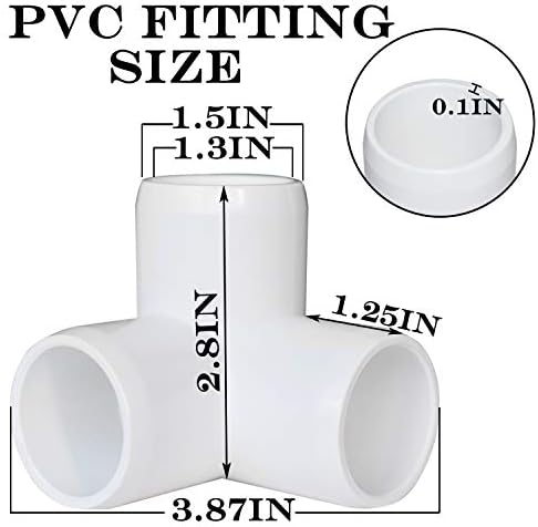 12 Опаковки От 3-Ходови фитинги от PVC, 1 Коленни Фитинги за изграждане на тежка рамка мебели от PVC, 3-Лентов тениски за страничните