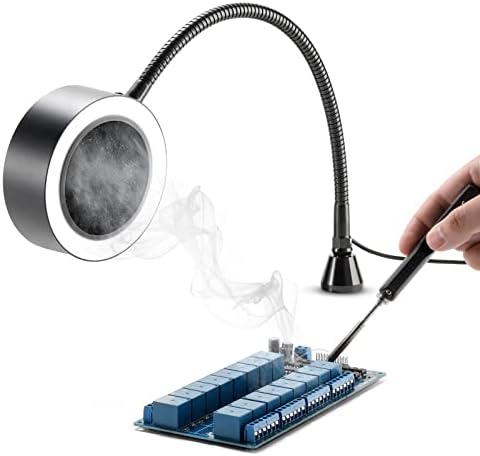 Магнитен Поялник SainSmart с абсорбента на дим с led подсветка и гъвкава Гъши Врата, Преносим Паяльный Вентилатор за Запояване САМ