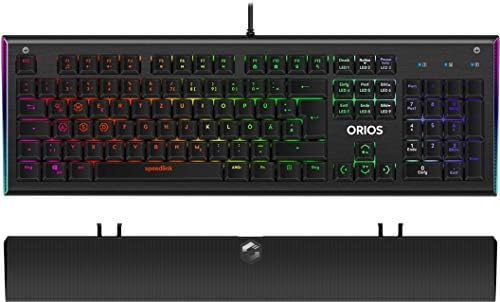 Оптико-механична Детска клавиатура Speedlink ORIOS RGB подсветка RGB, Черен