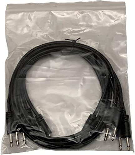 Музикални принадлежности за гладните студенти Luigis Modular Веригата Spaghetti Eurorack Patch Cables - Комплект от 5 Черни кабели,