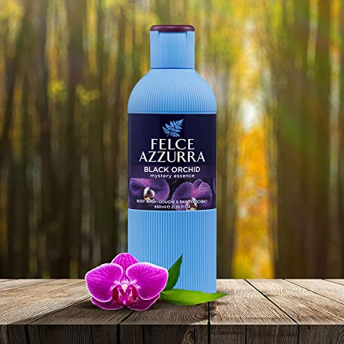 Гел за измиване на Felce Azzurra Black Orchid - Мистерията Essence за тяло - Изтънчен и интригуващ аромат - обгърната от Необичаен