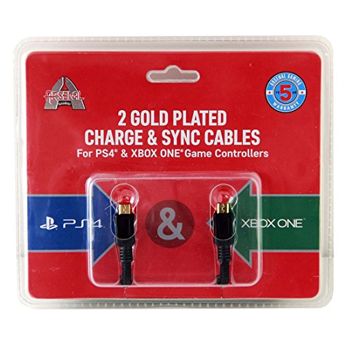 Arsenal Gaming Два 9-инчови Универсални кабел за зареждане microUSB, Черен (AUH402) - Xbox One