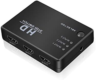 Кабели Lysee HDMI - HDMI Splitter 3 Порта HDMI Switcher Ключ с дистанционно управление HDMI Switcher, с IR дистанционно управление за PS3, Xbox 360 HDTV и DVD (с Дължина: