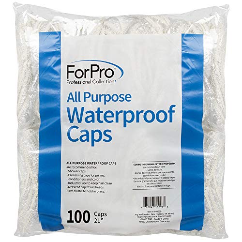 Шапки за обработка на ForPro, Прозрачна Множество Шапка за душ с еластична лента за лесно кацане, Един размер подходящ за всички,