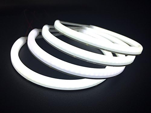 csslyzl Памук лампа SMD LED Angel Eyes Halo Пръстени Съвместимост/Замяна за BMW E46 3-та Серия Халогенна Светлина Без проектор (2x146 мм + 2x131 мм) (Бяло осветление)