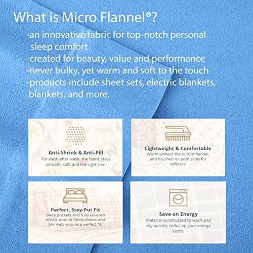 Простынное одеяло Thermee Micro Flannel Twin-Size All Seasons, Достъпно, Машинно пране и сушене, Без усукване, 84lx72 W, Clover