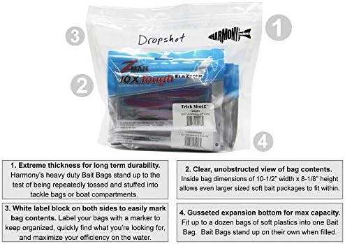 Чанти за стръв Harmony Fishing Bag (10 x) - Трайни Прозрачни чанти-организаторите за съхранение на меки пластмасови стръв, примамки,