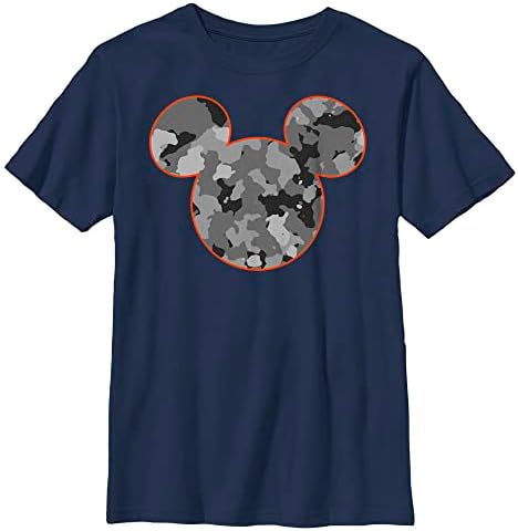 Детска тениска Disney Унисекс Classic Mickeys Camo Boys с Къс ръкав, Черна, Младежта Хъски Small