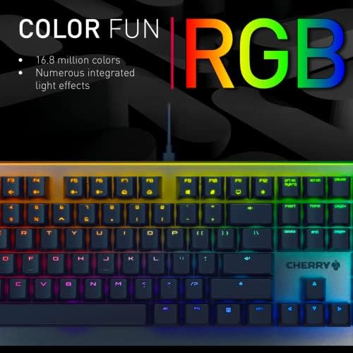 Жичен ръчна детска клавиатура Cherry MV 3.0 Виола. RGB подсветката с напречни линейни изходи Виола. от създателите на ключа MX.