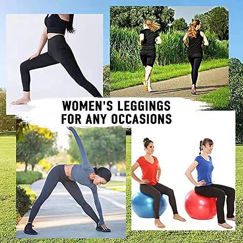 Luxccaiw 3 Опаковки Комфортна Леггинсов с висока талия за жени 2 Джоба, които управляват Движението на корема, Панталони за Йога