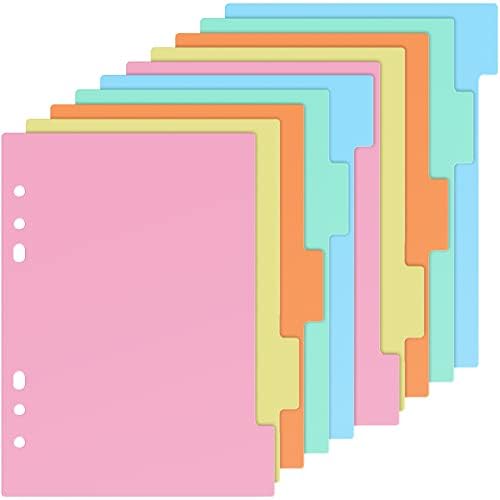 STOBOK 5 Пластмасови Разделители за Подвързване A5 Цветни Разделители За Подвързване 6 Кръгови Разделители Прозрачна Разделители