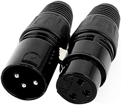 Нов микрофон Lon0167 Аудио XLR с 3 клеммами между приставка адаптер и един Cannon Черен цвят (Mikrofon-Audio-XLR-3-Buchsen Stecker