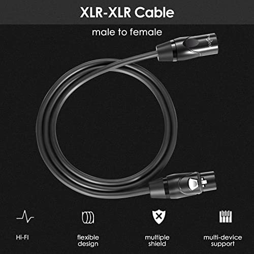 Микрофон кабел Twozoh XLR за мъже и жени, на 30 фута, 2 комплекта, Балансный аудио кабел с XLR 3 контакти (професионален / Hi-Fi)