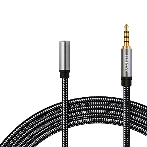 Удлинительный кабел за слушалки Oluote 3,5 мм Стерео Аудио Кабел TRRS 3,5 мм мъж към Жена, Помощен кабел HiFi, 24-каратово Златно покритие за смартфон, таблет, говорител (4,9 фута