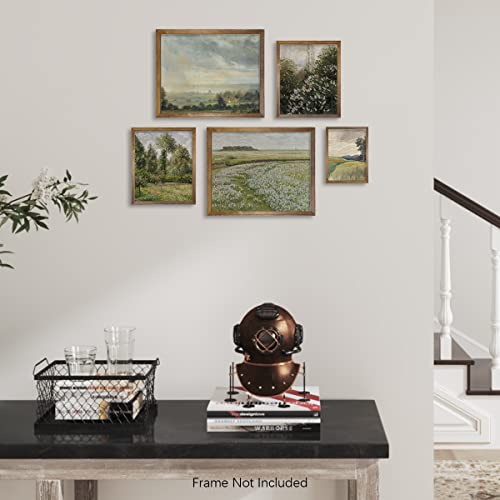 Френски Кънтри Голям 11x14 Галерия от 5 Стенни художествени Декори - Картина на Виктория в стил бохо стил арт-деко - Принт с постером