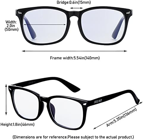 JOSINY Сини Светозащитные Очила за Жени и Мъже, Компютърни Очила със Защита от Пренапрежение и Отблясъци, UV Очила