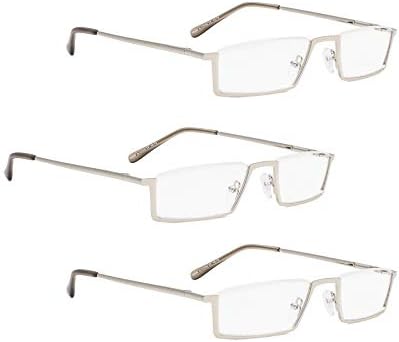 LUR 3 опаковки на метални очила за четене в полукръгла рамка + 6 опаковки класически очила за четене (само за 9 двойки ридеров +