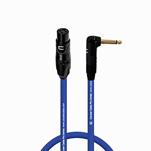 Конектор за свързване на асиметричен XLR кабел под прав ъгъл 1/4 TS - 0,5 Метра Blue - Pro с 3-пинов микрофонным конектор за свързване на високоговорители, аудиоинтерфейса или
