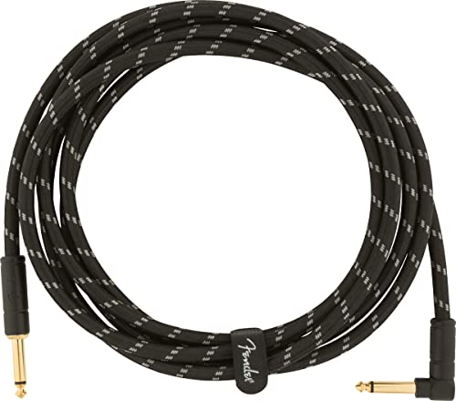 10-Крак Оригинален Инструментален кабел Fender, Права, Черна - 1 Опаковка