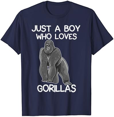 Просто Момче, Което обича Горили Забавна Тениска Gorilla Любовник за Мъже