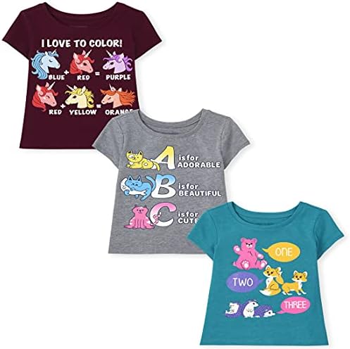 Тениска с къси ръкави и модел за малки момичета The Children ' s Place, 3 опаковки