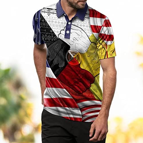 HDDK Патриотични Polo Ризи за мъже, Американски Флаг, Етнически Индийски Тениски, Блузи, Лятна Тренировочная Ежедневни Риза за Голф