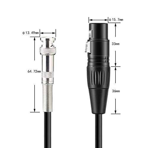 кабел gotor BNC-XLR-изход Кабел XLR-BNC BNC-конектор XLR 6N OFC Посеребренный кабел BNC-XLR 4,95 фута (XLR-изход)