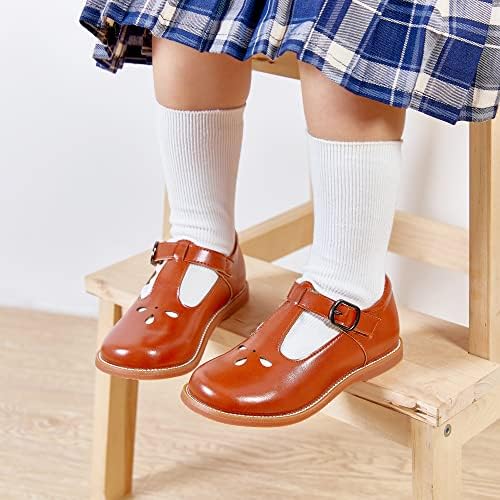GINFIVE Дете Малки Момичета, Мери Джейн Обувки На плоска подметка За Момичета Модела Обувки Детски Обувки