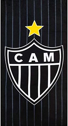 Плажна Кърпа от бразилския велур Clube Atletico Mineiro 07 27,5x55 инча, Черно, Бяло