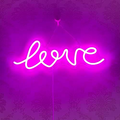 Интериор за Св. Валентин Неонова реклама Love Pink Неонови светлини за стенен декор с USB-горивото led неонови стенни Табели за