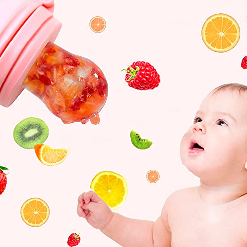 Прасе - Бяло-розово // Dummy за хранене с плодове, Прорезыватель от хранително-силикон, Безопасен шапка, Без бисфенол А, за момчета и момичета, с цифри - 1 бр., 4 месеца+ (Пра