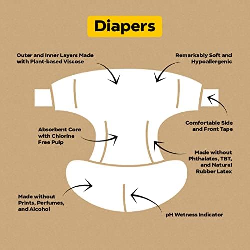 DYPER Коприна от детски пелени от Бамбук, Размер 4 | Естествени съставки | Алтернатива плат | Ден и нощ|, Изработени от материали