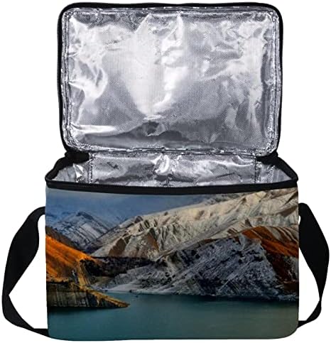 Дамски Чанта за обяд GUEROTKR, Кутия за Обяд за мъже, Дамски Кутия за Обяд, с шарени пейзаж на езерото и планината