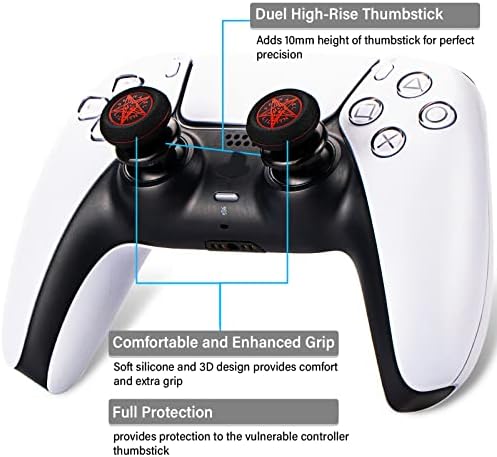 Удължителен кабел за джойстик Playrealm FPS и Печатни Гума Силиконов Калъф за улавяне 2 Комплекта за PS5 Dualsenese и контролер