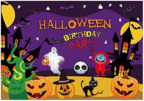 Funnytree Фон за Парти в чест на рождения Ден на Хелоуин за децата, Детско Привидение, Страховито Заключване, Тиква, Фон За Снимки,