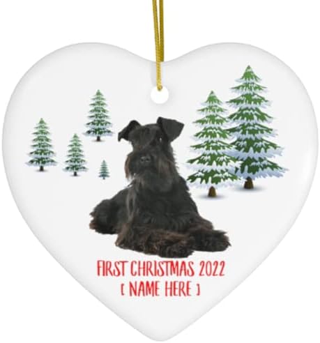 Персонални Името На Поръчка Година Миниатюрен Шнауцер, Който Се Намира Първият 2023 Коледно Дърво, Декорация На Подаръци За Нова