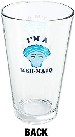 I ' M A Meh-Maid Смешни Humor Чаша е 16 унции, Закалено стъкло, С принтом и е идеален подарък за феновете | идеално за студени напитки,
