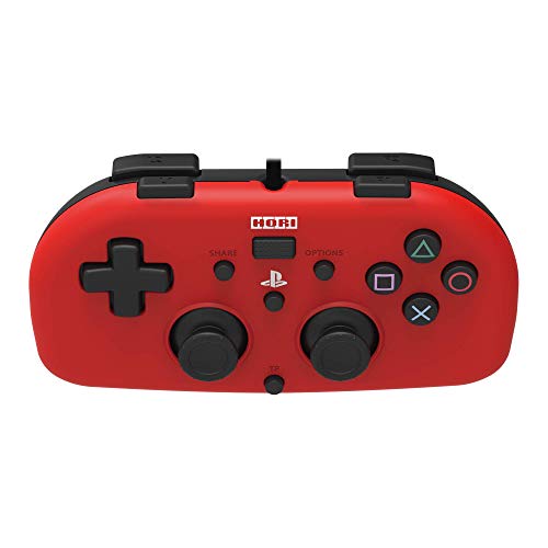 Кабелен геймпад PS4 Mini (червен) от HORI - Официално лицензиран от Sony (обновена)