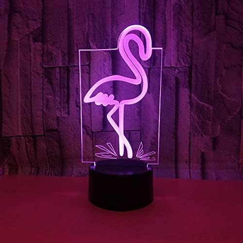 Модел Фламинго, лека нощ, Играчки, 3D Оптична Илюзия, Лампа със сензорен контрол и дистанционно Управление, 16 Цвята, Разменени