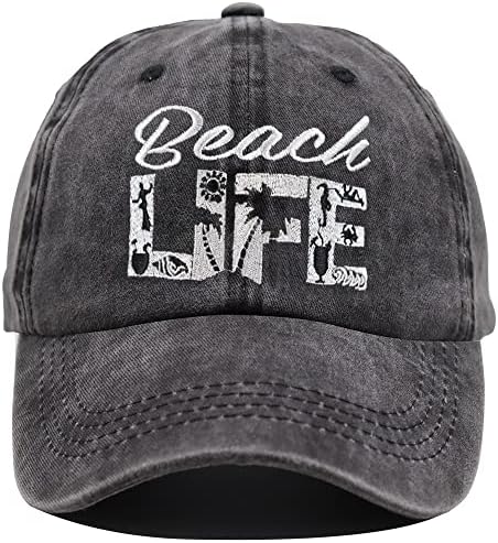 Плажната Живота Шапка, Плажни Косата Не се Грижи бейзболна шапка Реколта Бродирани Регулируема Проблемната Промытая за Мъже Жени