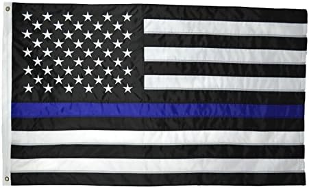 Американски Флаг Флаг с тънка Синя линия - 4X6 Бродирани Звезди - Шарени американски Знамена за улицата 4x6, Полицай флаг