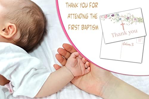 Пощенска картичка с полевыми цветя, Цветя билки, Благодарност за Кръщение, идеален за Кръщението, Първото Причастие, Религиозен празник, душата на дете (XLgxk-005)
