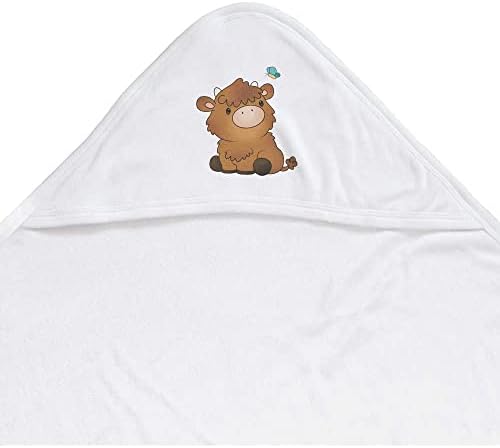 Бебешка хавлиена кърпа с качулка Azeeda 'Highland Cow & Butterfly' (HT00021084)