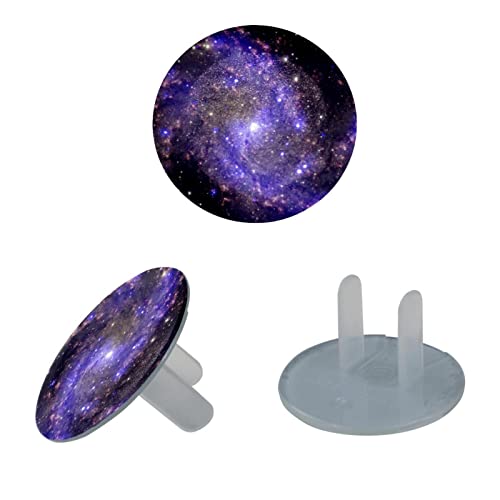 Капачки за контакти Purple Galaxy Universe Stars Sky 12 Бр. - Защитни капачки за контакти, за деца – Здрави и устойчиви – Лесно